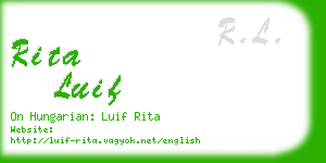 rita luif business card